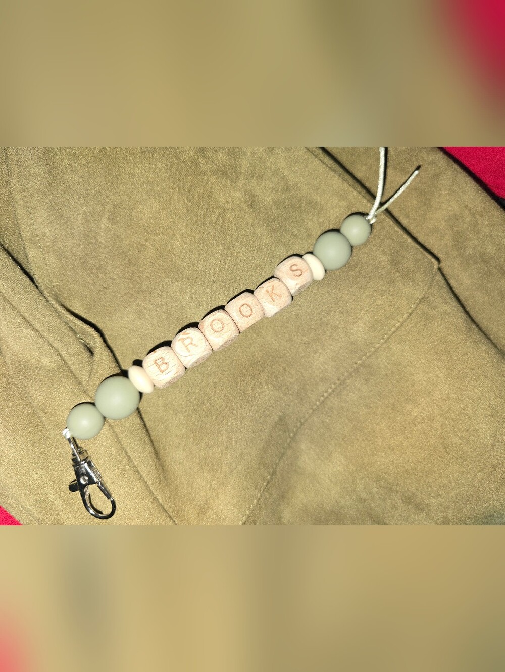 BROOKS Beaded Lanyard - Sage Green